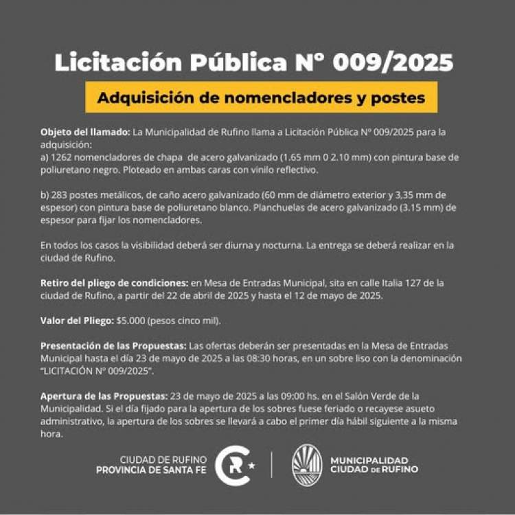 LICITACION PUBLICA N| 009/2025
