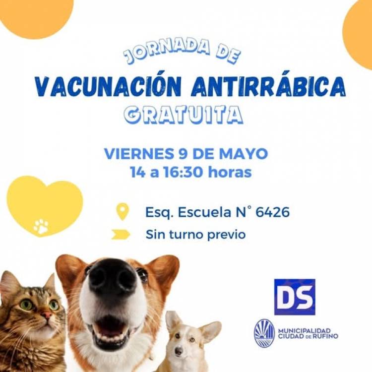 VACUNACION ANTIRRABICA PARA PERROS Y GATOS