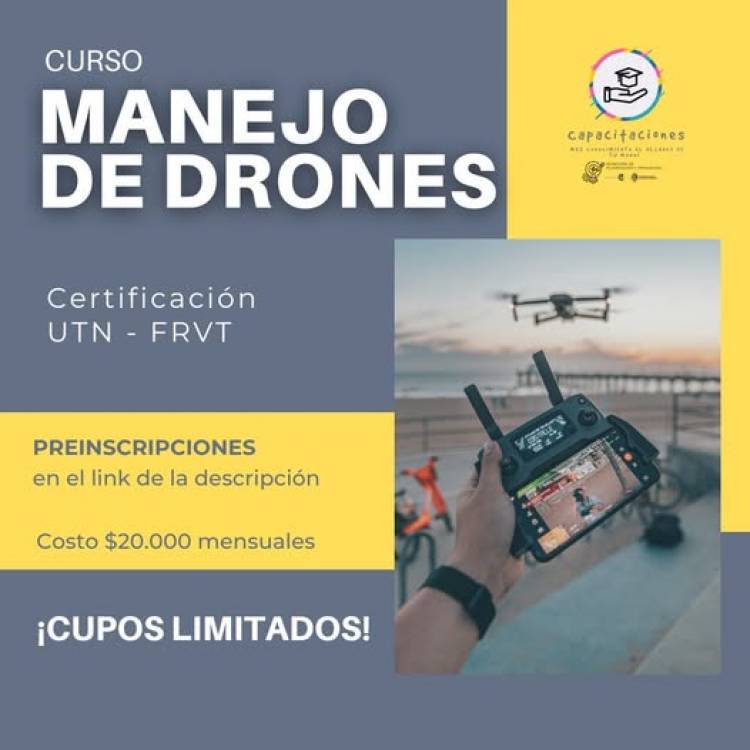 CURSO DE MANEJO DE DRONES: PREINSCRIPCIONES ABIERTAS