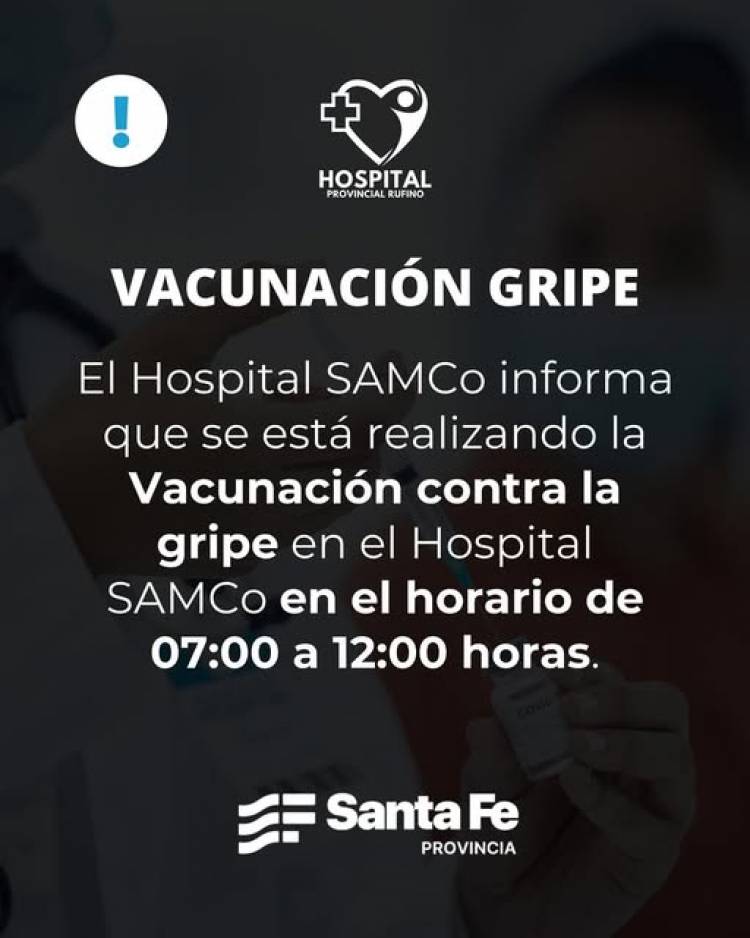 SAMCO RUFINO: VACUNACION ANTIGRIPAL