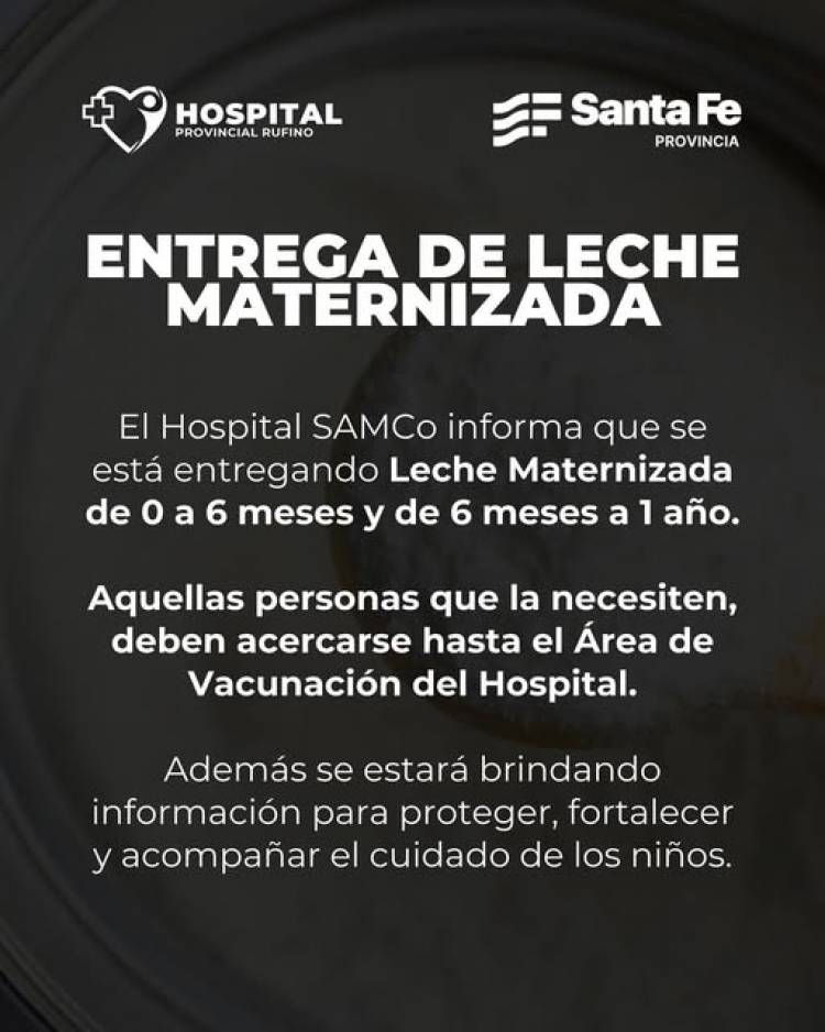 SAMCO RUFINO: ENTREGA LECHE MATERNIZADA