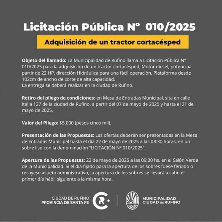 LICITACION PUBLICA N° 010/2025