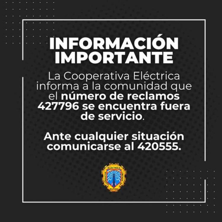 INFORMACION IMPORTANTE- TELEFONO FUERA DE SERVICIO