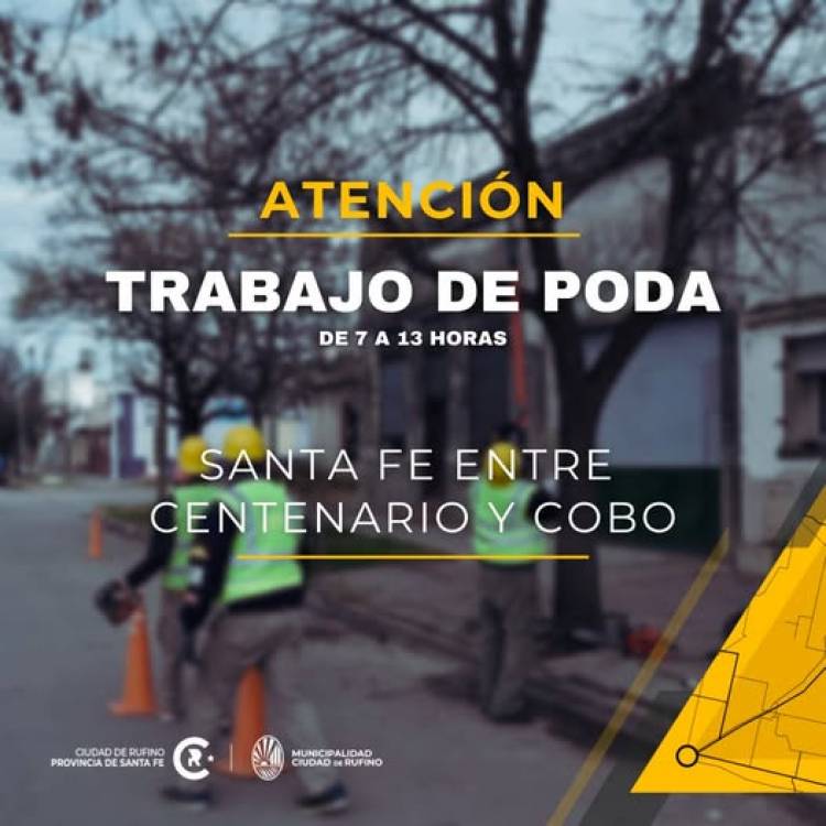 ATENCION: SE SOLICITA NO ESTACIONAR POR TRABAJOS DE PODA
