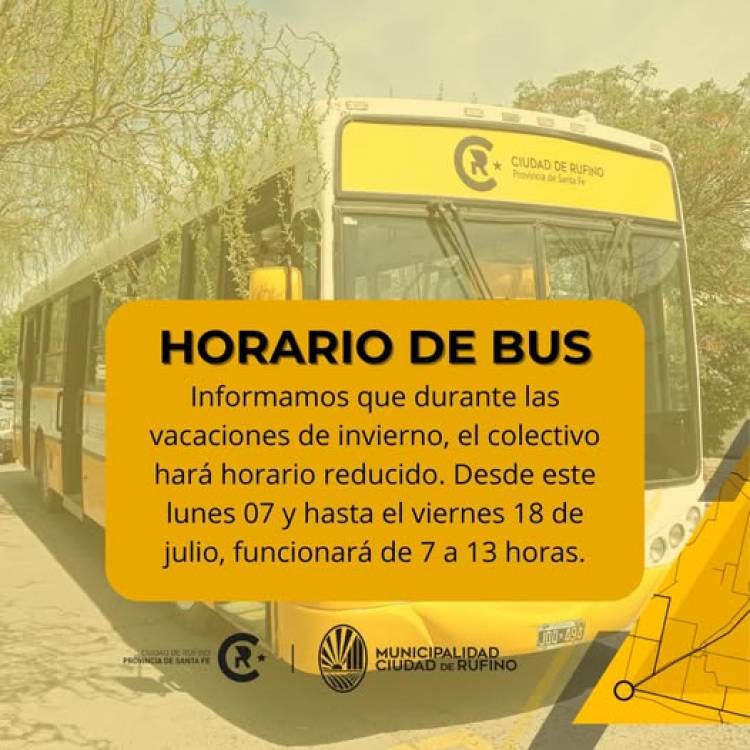 HORARIO DE INVIERNO PARA EL COLECTIVO