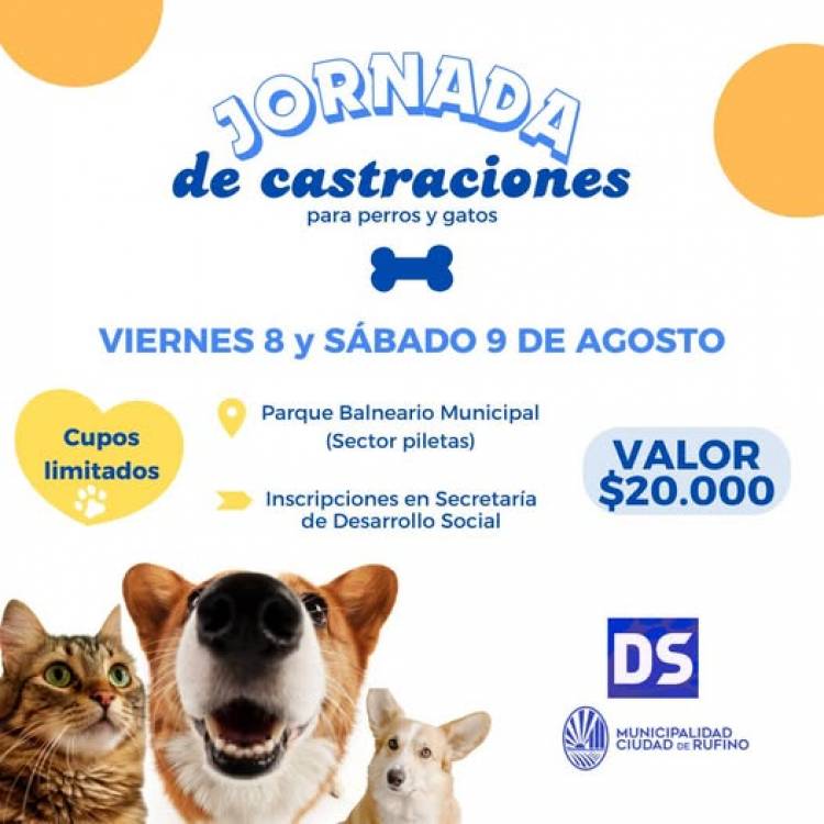 ULTIMA SEMANA DE INSCRIPCION- CASTRACIONES  PARA PERROS Y GATOS