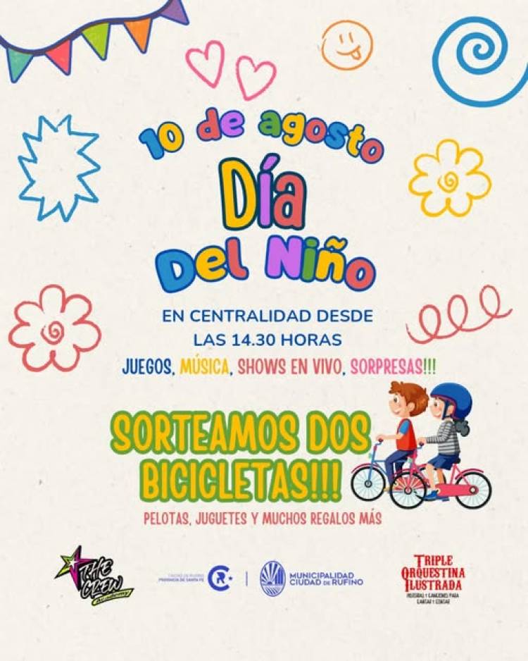 FESTEJAMOS EL DIA DEL NIÑO Y SORTEAMOS DOS BICICLETAS