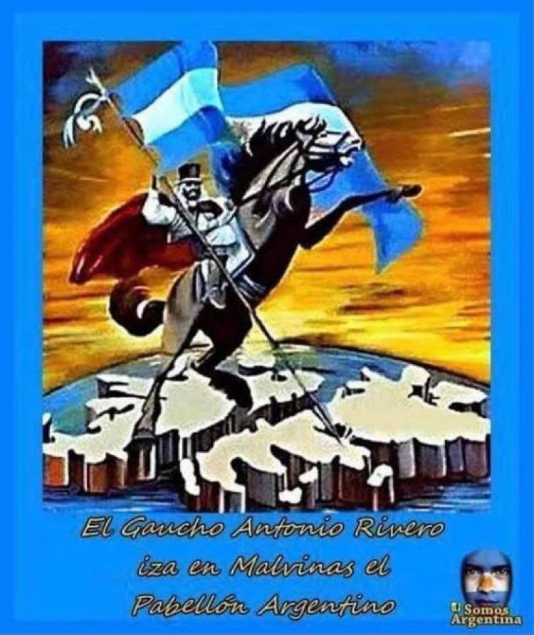 26 DE AGOSTO DE 1833 EL GAUCHO ANTONIO RIVERO IZA EL PABELLON NACIONAL...