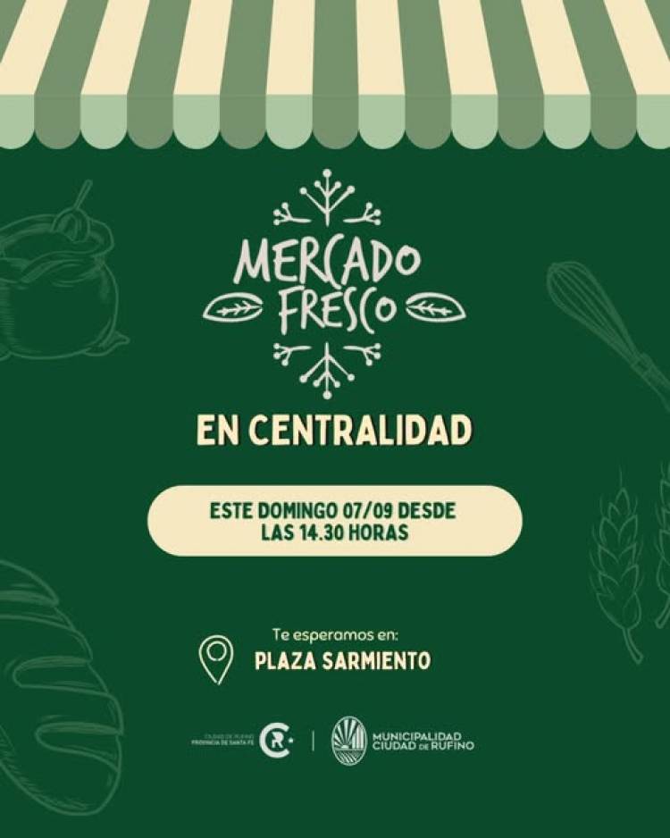 ESTE DOMINGO, MERCADO FRESCO EN CENTRALIDAD...!!!