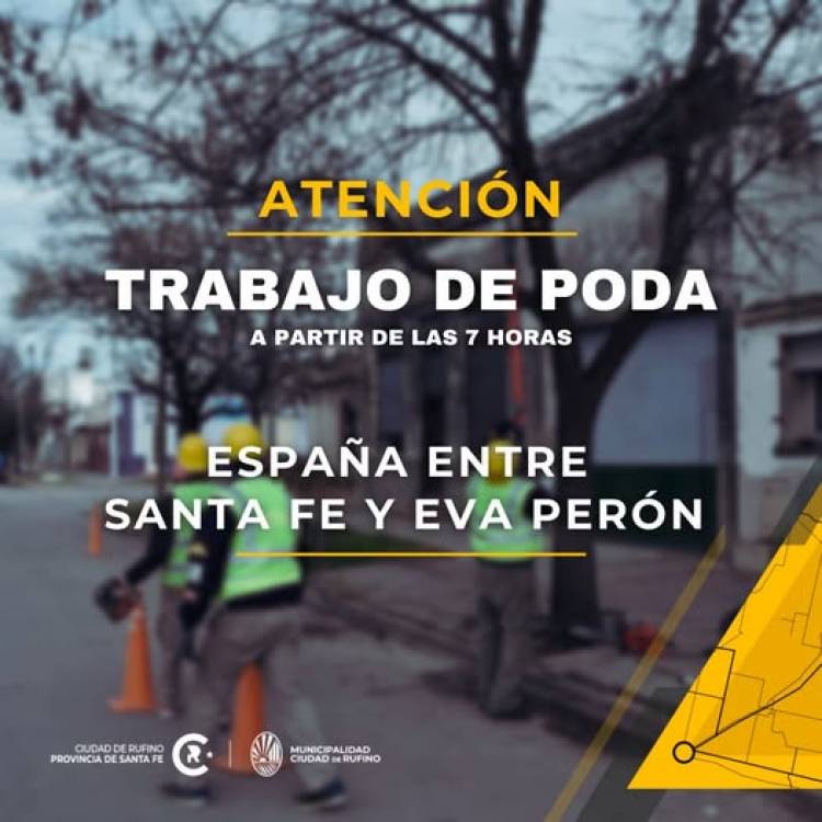 ATENCION: SE SOLICITA NO ESTACIONAR POR TRABAJO DE PODA