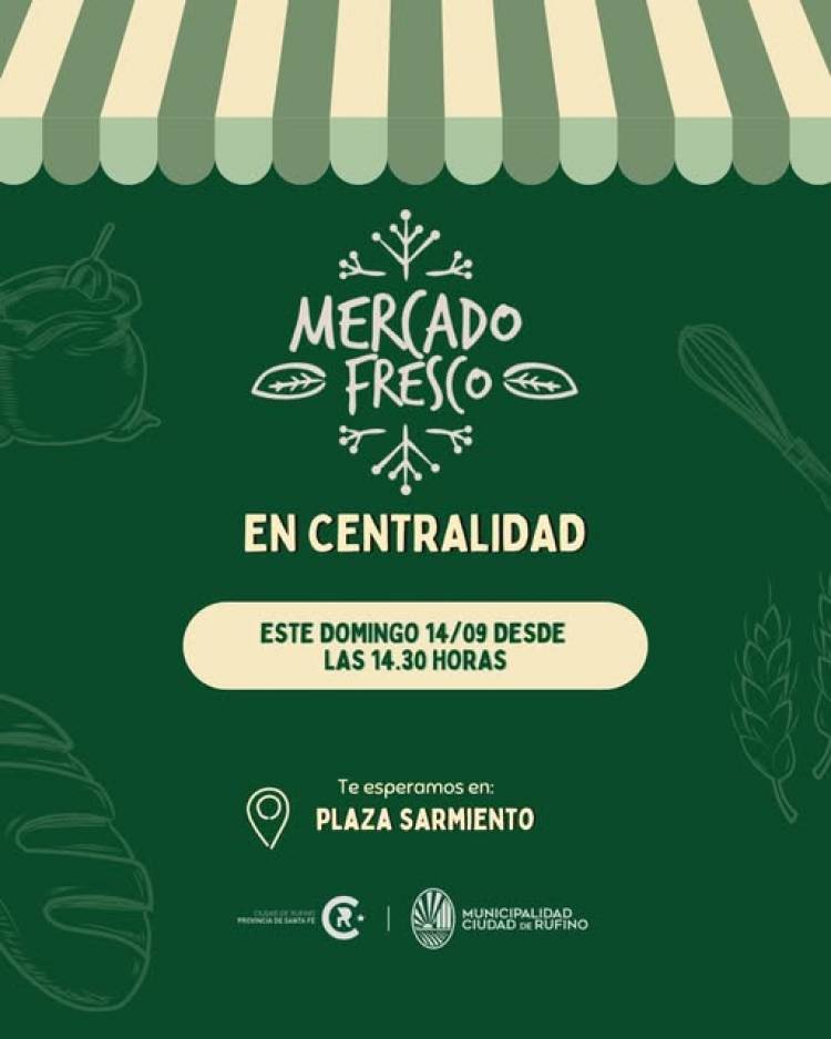ESTE DOMINGO: MERCADO FRESCO EN CENTRALIDAD