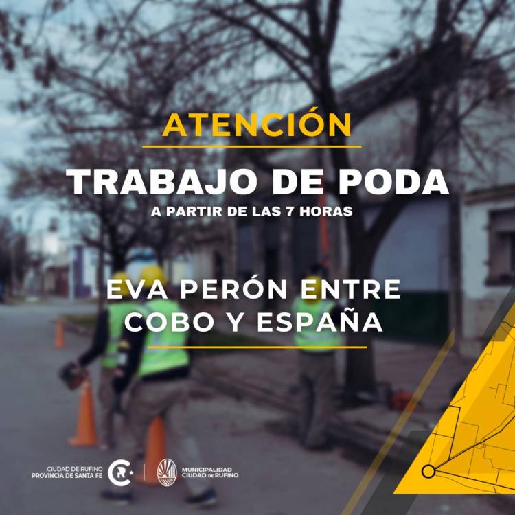 ATENCION: SE SOLICITA NO ESTACIONAR POR TRABAJOS DE PODA