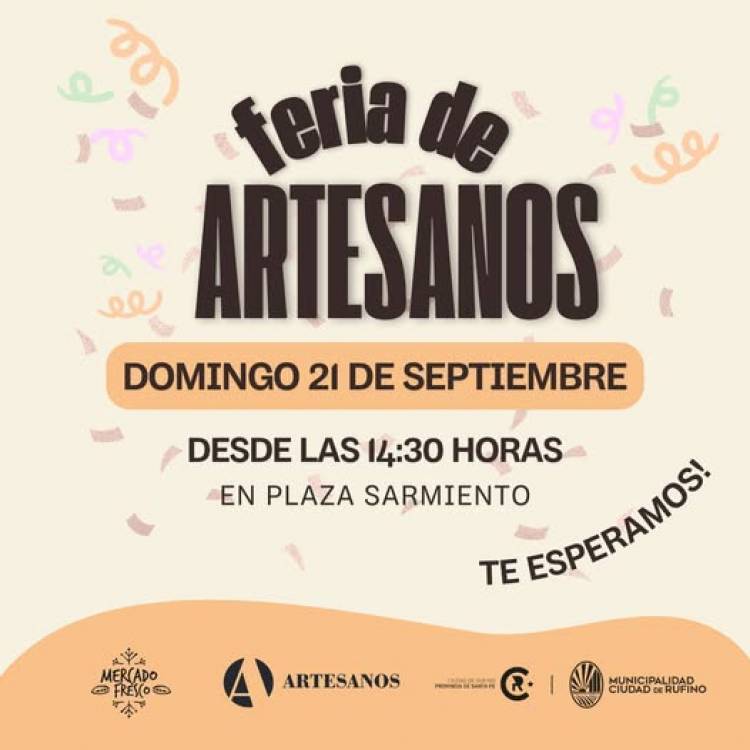 ESTE DOMINGO FERIA DE ARTESANOS