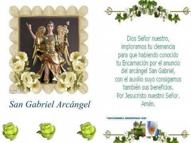 29 DE SETIEMBRE: DIA DE SAN GABRIEL ARCANGEL
