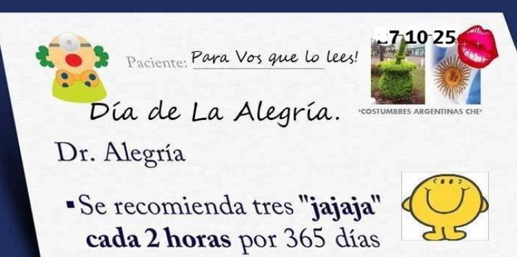 7 DE OCTUBRE: DIA DE LA ALEGRIA