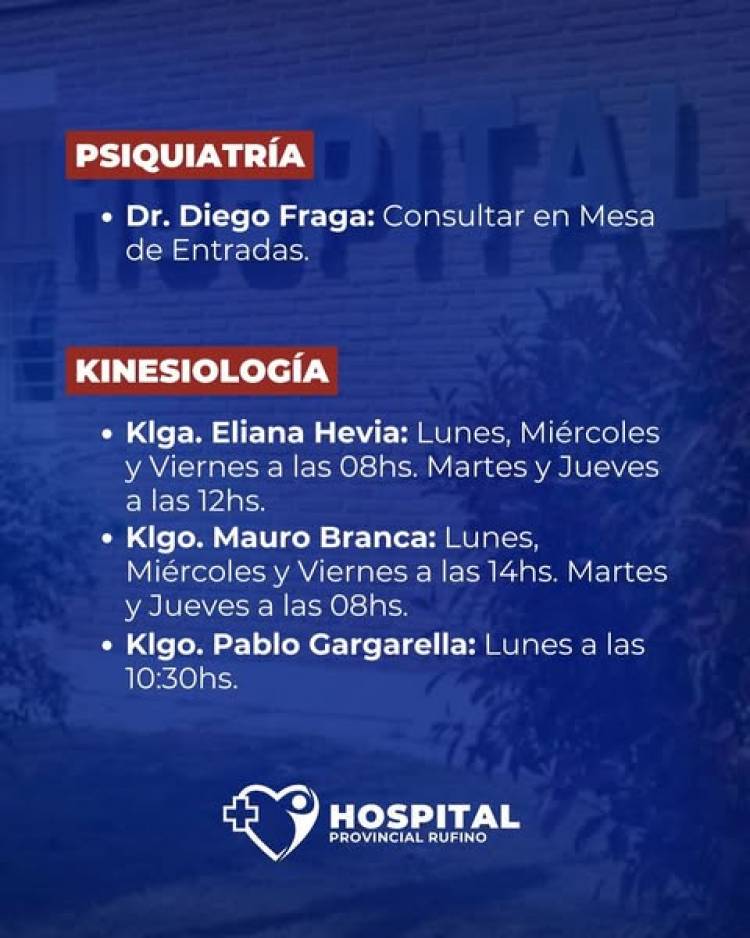 HOSPITAL SAMCO: HORARIOS DE ATENCION