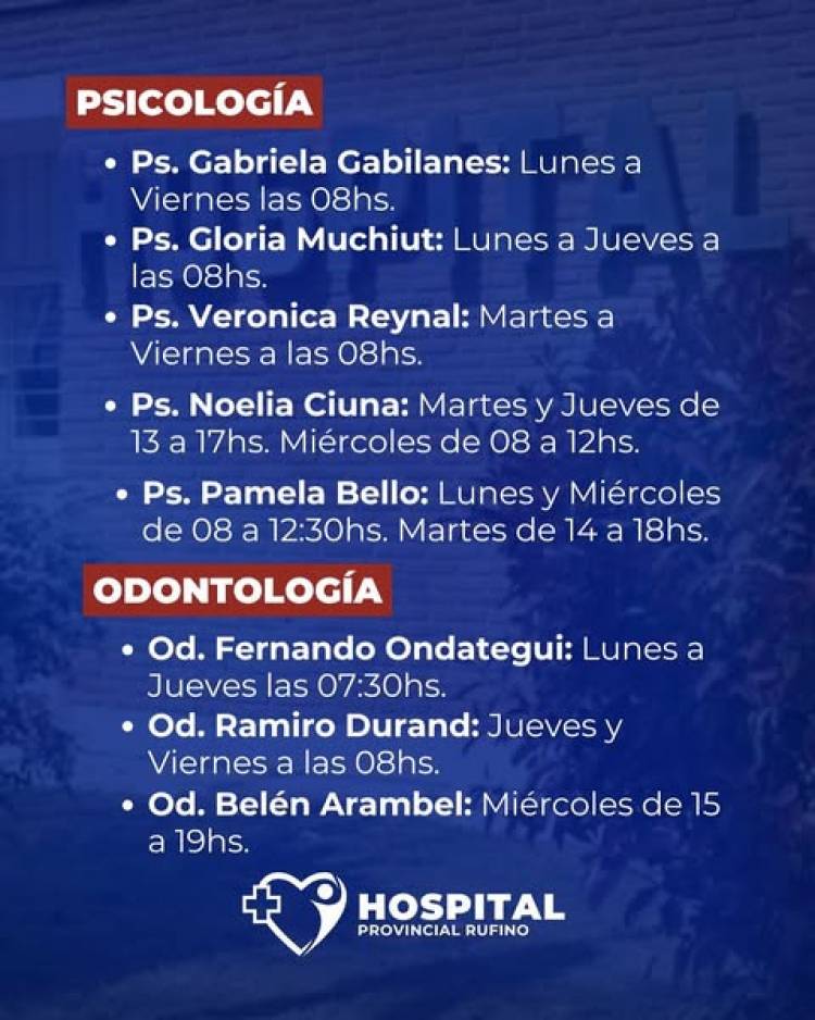 HOSPITAL SAMCO: HORARIOS DE ATENCION