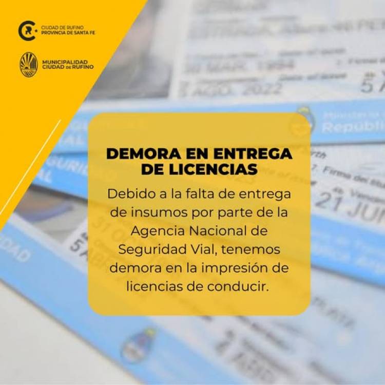 DEMORA ENTREGA DE LICENCIAS
