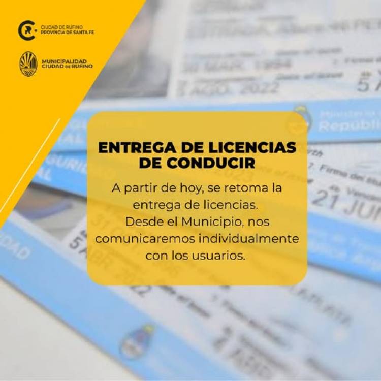 ENTREGA DE LICENCIAS DE CONDUCIR