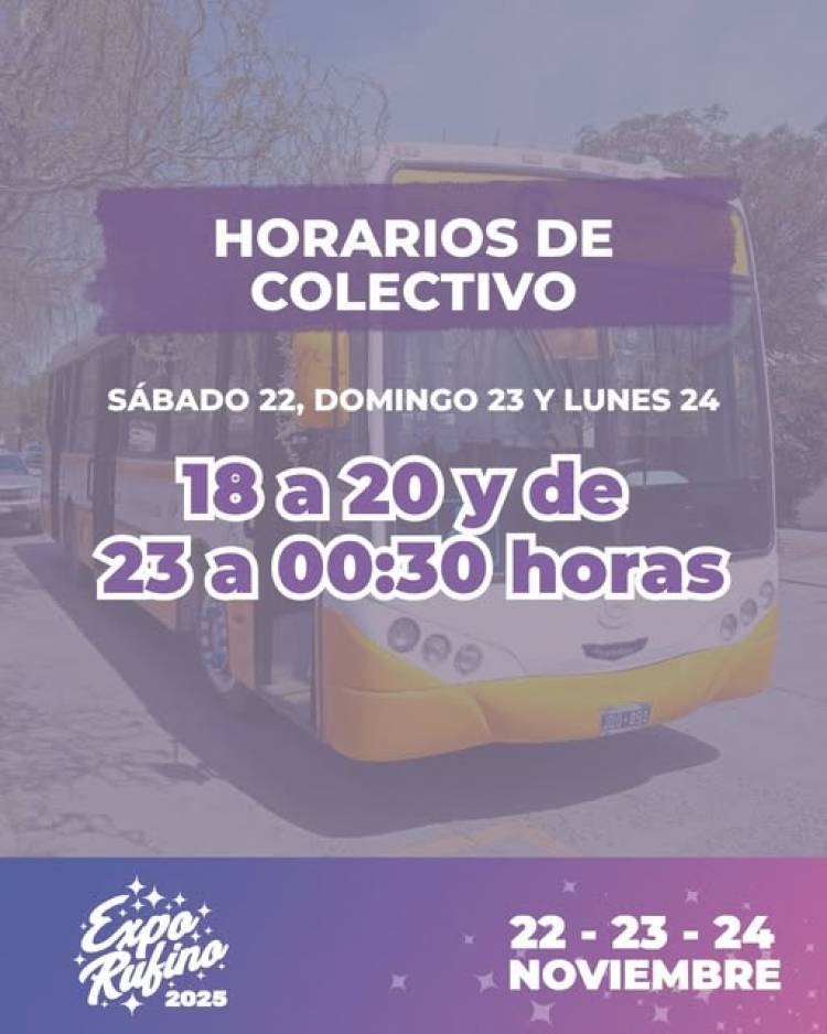 HORARIO COLECTIVO PARA: SABADO, DOMINGO Y LUNES