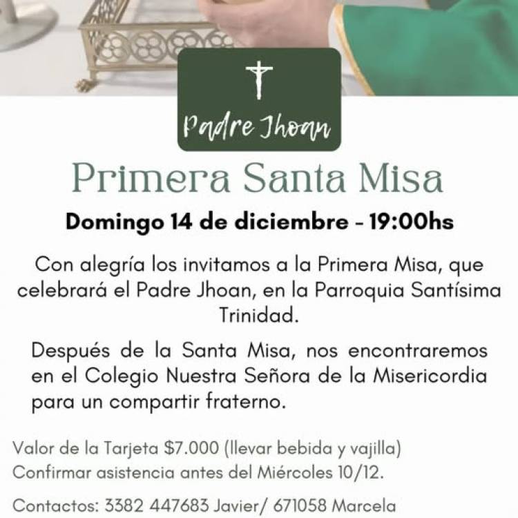 PRIMERA MISA JHOAN