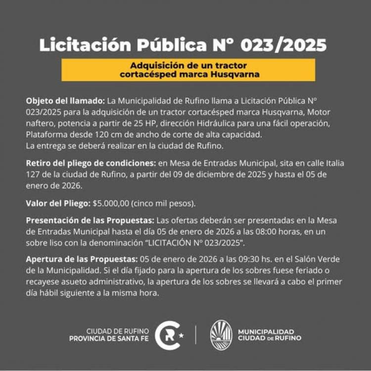 LICITACION PUBLICA N° 023/2025