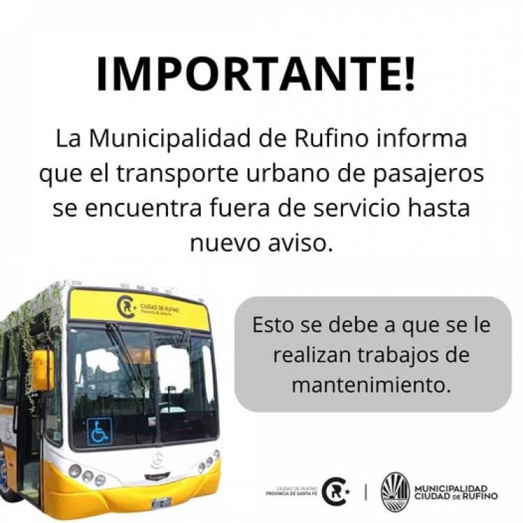 IMPORTANTE: COLECTIVO FUERA DE SERVICIO