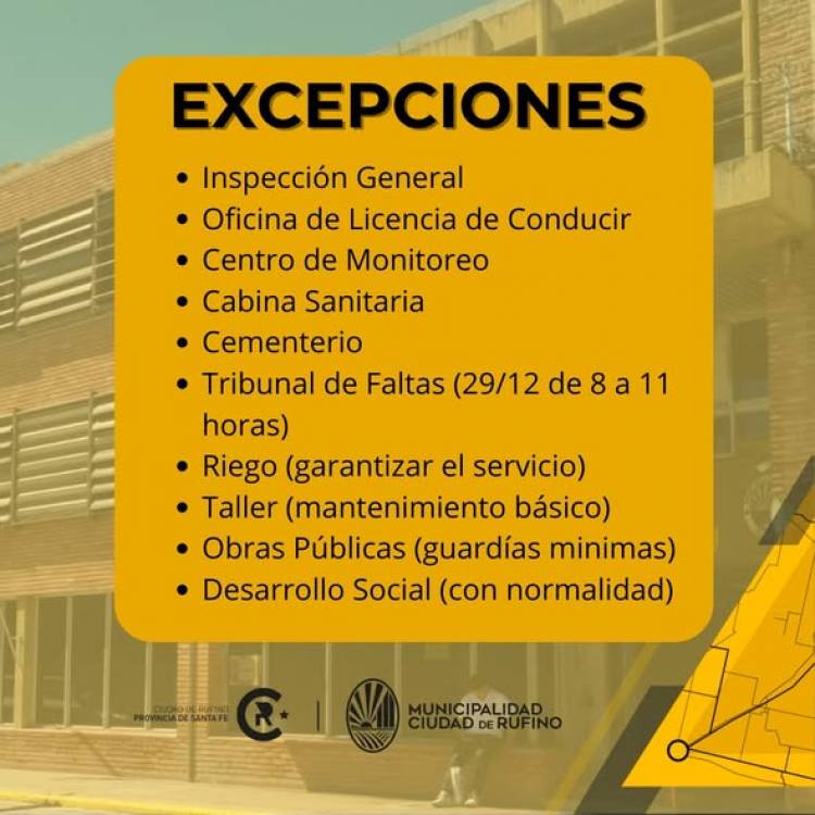 ATENCION: CIERRE DEPENDENCIAS MUNICIPALES
