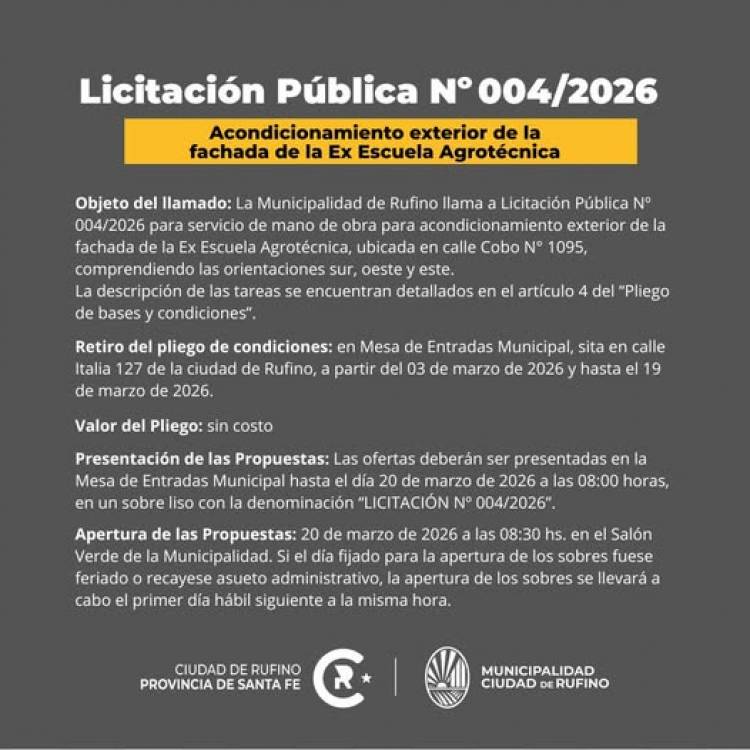 LICITACION PUBLICA N° 004/2026