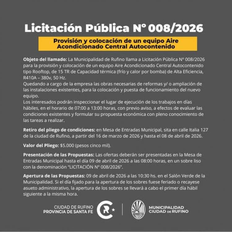 LICITACION PUBLICA N° 08/2026