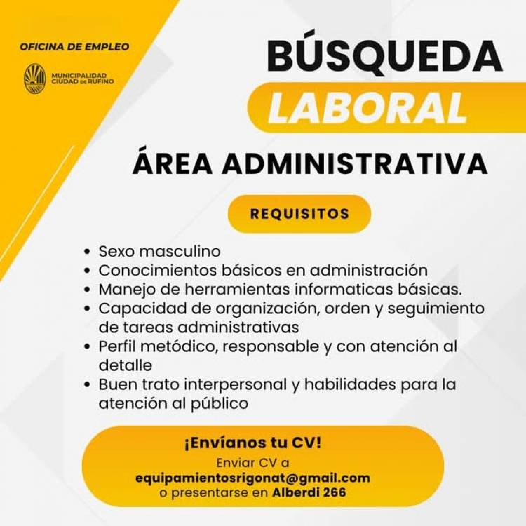 BUSQUEDA LABORAL: AREA INDUSTRIAL