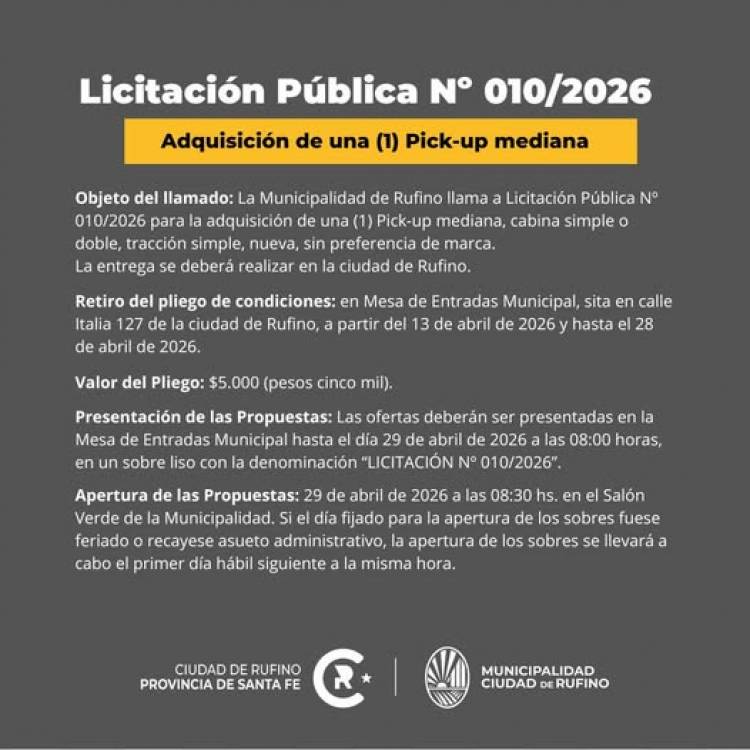 LICITACION PUBLICA N° 10/2026