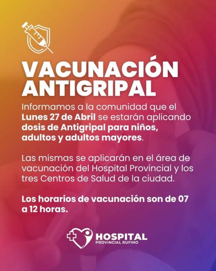 SAMCO RUFINO: VACUNACION ANTIGRIPAL