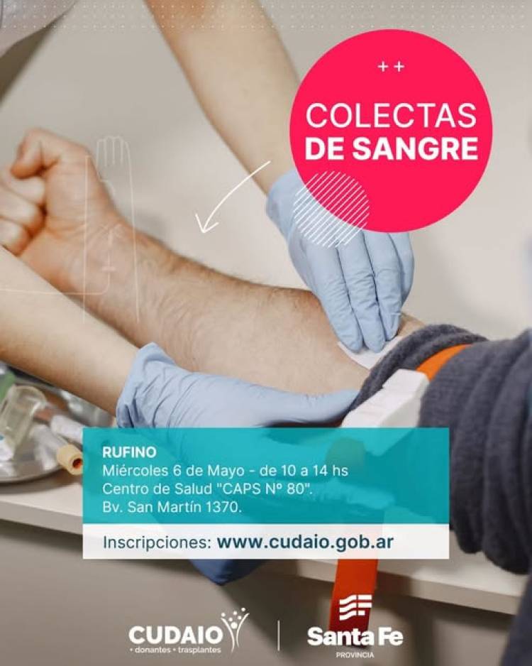 SAMCO RUFINO: COLECTA DE SANGRE EN RUFINO