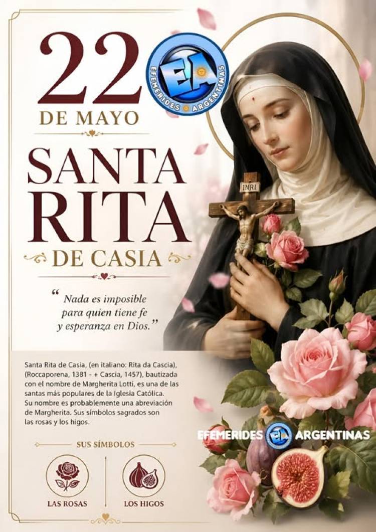 22 DE MAYO: SANTA RITA DE CASIA
