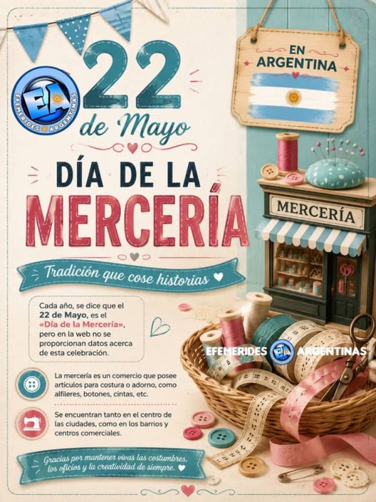 22 DE MAYO: DIA DE LA MERCERIA